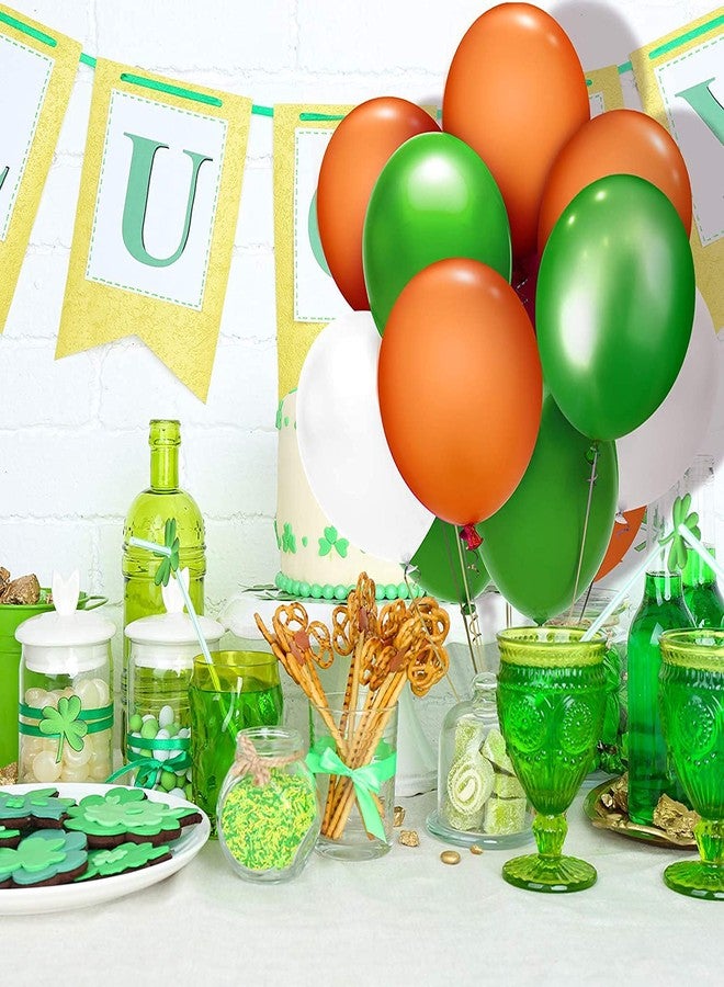 Vail Creations بالونات ثلاثية الألوان من Vail Creations، برتقالية وبيضاء وخضراء، لتزيين الاحتفالات، عبوة من 50 بالونًا (معدنية) - Image 3